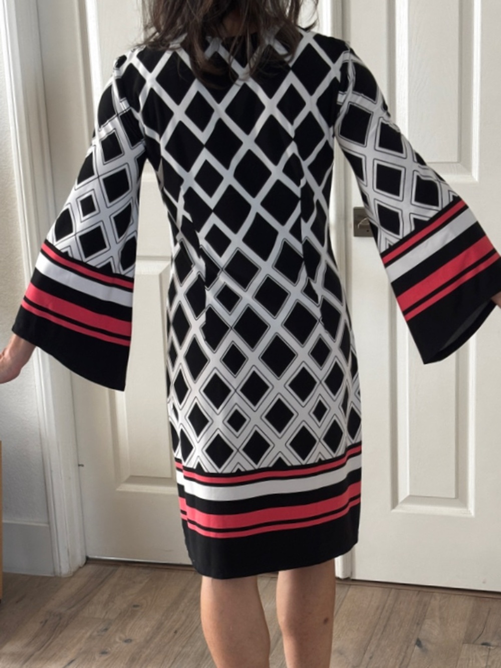 Enfocus Studio Shift Dress - Retro 60s Geometric Print Size S - Picture 2 of 9